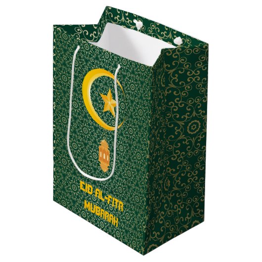 Sac Cadeau Moyen Eid al Fitr Moubarak Ramadan Kareem Moon Star (Devant Angle)