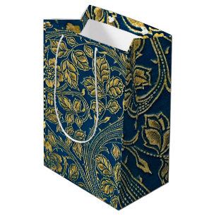 Sac Cadeau Moyen Élégance de la floraison dorée