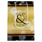 Sac Cadeau Moyen Élégant 50e anniversaire de Mariage d'or (Dos)