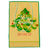 Sac Cadeau Moyen élégant arbre de Noël peint ajouter votre propre t (Devant)