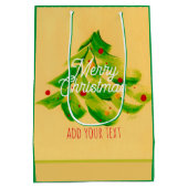 Sac Cadeau Moyen élégant arbre de Noël peint ajouter votre propre t (Dos)