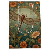 Sac Cadeau Moyen Elegant Art Nouveau Spring green Dragonfly (Dos)