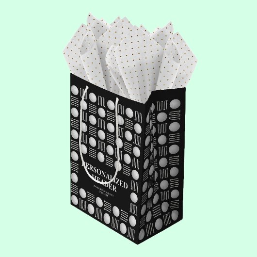 Sac Cadeau Moyen Élégant Bal de Golf Moderne & Le Black Noir