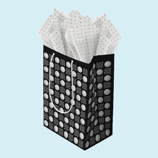 Sac Cadeau Moyen Élégant Bal de Golf Moderne & Le Black Noir