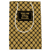 Sac Cadeau Moyen Elegant Black Gold Personalized Birthday Gift Bag (Devant)