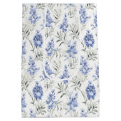 Sac Cadeau Moyen Élégant Bleu Delphinium Floral (Dos)