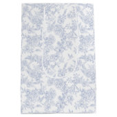 Sac Cadeau Moyen Elégant bleu floral Toile française (Dos)