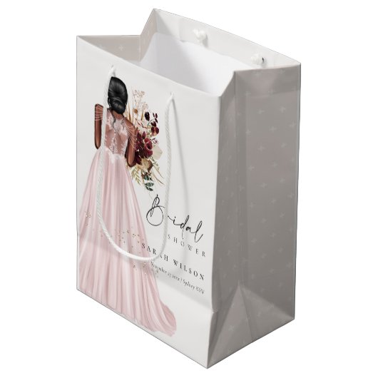 Sac Cadeau Moyen Elegant Boho Blush Mariage Gown Fête des mariées (Devant Angle)