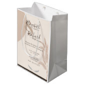 Sac Cadeau Moyen Elégant Boho Pampas Grass Mariage moderne (Devant Angle)