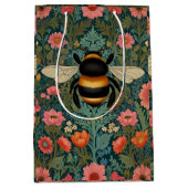 Sac Cadeau Moyen Elegant boho retro bumblebee spring florals (Devant)