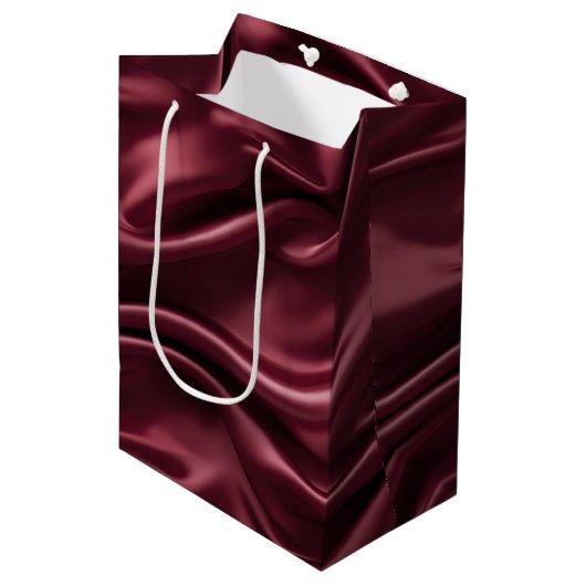 Sac Cadeau Moyen Elegant Burgundy Red Christmas (Devant Angle)