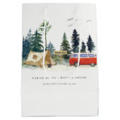 Sac Cadeau Moyen Élégant Camping Aquarelle Pine Mariage (Dos)