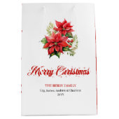 Sac Cadeau Moyen Elegant Christmas Bouquet Script Font Gift Bag (Devant)