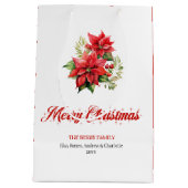 Sac Cadeau Moyen Elegant Christmas Bouquet Script Font Gift Bag (Dos)