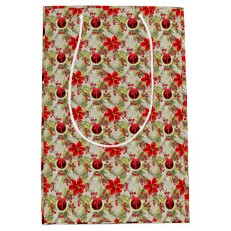 Sac Cadeau Moyen Elegant Christmas/Holiday