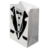 Sac Cadeau Moyen Élégant Classic Tuxedo Bow Cravate Graduation (Dos Angle)