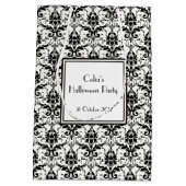 Sac Cadeau Moyen Élégant crâne noir et blanc Damas (Dos)