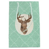 Sac Cadeau Moyen Elegant Deer Antlers Mariage campagnard rustique (Devant)