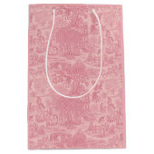 Sac Cadeau Moyen Elegant Dusty Rose Pink Rococo Revival Toile (Devant)