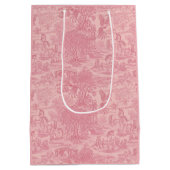 Sac Cadeau Moyen Elegant Dusty Rose Pink Rococo Revival Toile (Dos)