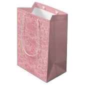 Sac Cadeau Moyen Elegant Dusty Rose Pink Rococo Revival Toile (Dos Angle)