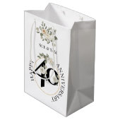 Sac Cadeau Moyen Élégant et modifiable 40e anniversaire (Dos Angle)