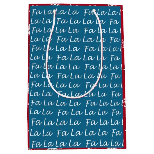 Sac Cadeau Moyen Élégant Fa de Noël Moderne La La La (Devant)
