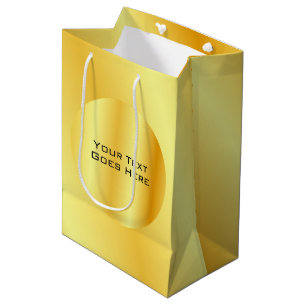 Sac Cadeau Moyen Elégant Faux Gold Metallic Look Ajouter Modèle t