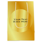 Sac Cadeau Moyen Elégant Faux Gold Metallic Look Ajouter Modèle tex (Dos)