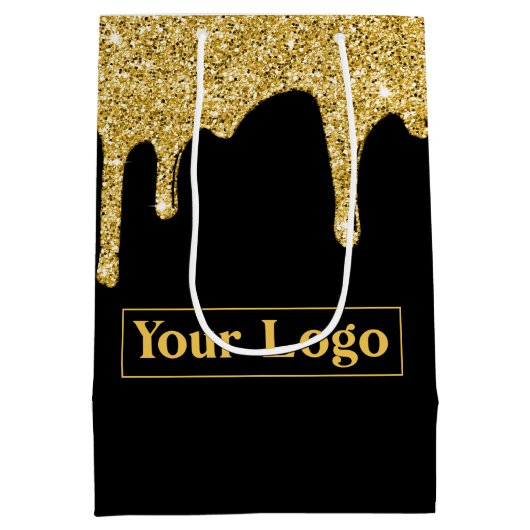 Sac Cadeau Moyen Élégant Gold Sparkle Parties scintillant Drives Bu (Dos)