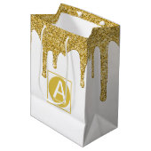 Sac Cadeau Moyen Élégant Gold Sparkle Parties scintillant Drives Co (Devant Angle)