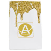 Sac Cadeau Moyen Élégant Gold Sparkle Parties scintillant Drives Co (Devant)