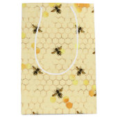 Sac Cadeau Moyen Élégant Gold Yellow Bees Honeypeb (Devant)