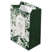 Sac Cadeau Moyen Elegant Green Botanical Mariage (Devant Angle)