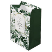 Sac Cadeau Moyen Elegant Green Botanical Mariage (Dos Angle)