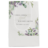 Sac Cadeau Moyen Élégant Lavande Eucalyptus Mariage de feuillage fe (Devant)