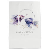 Sac Cadeau Moyen Elégant Lilac Aquarelle Mariage de poisson côtier (Dos)