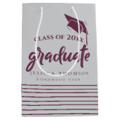 Sac Cadeau Moyen Elegant Lines Grad Casquette Graduation Party Favo (Devant)