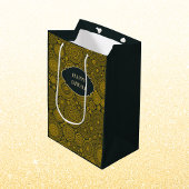 Sac Cadeau Moyen Elégant mandala motif personnalisé diwali or vert