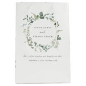 Sac Cadeau Moyen Elégant Mariage d'aquarelle d'Eucalyptus Botanique (Devant)