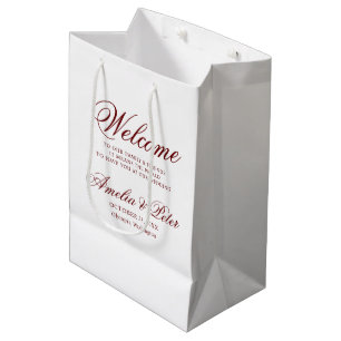 Sac Cadeau Moyen Elégant Mariage de Bourgogne