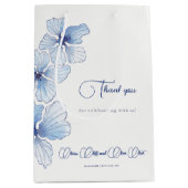 Sac Cadeau Moyen Élégant Mariage de fleurs bleues (Devant)