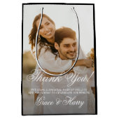 Sac Cadeau Moyen Élégant Mariage de script simple Merci (Devant)