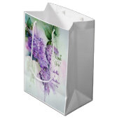 Sac Cadeau Moyen Élégant Mariage Lilac Flowers (Devant Angle)