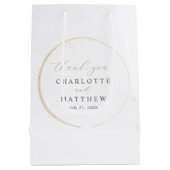 Sac Cadeau Moyen Élégant Mariage or Merci (Dos)