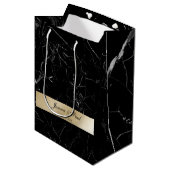 Sac Cadeau Moyen Elegant Marmor Gold (Devant Angle)