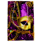 Sac Cadeau Moyen Elégant Masque Or (Devant)