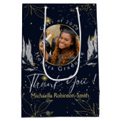 Sac Cadeau Moyen Élégant Merci d'or de la Marine (Dos)