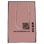 Sac Cadeau Moyen Élégant Merci Logo ! Salon des cheveux roses noirs (Dos)