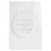 Sac Cadeau Moyen Élégant Merci Mariage Or (Dos)